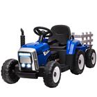 Sähköinen lasten traktori kauko-ohjauksella ja perävaunulla, 136,5x50x52,5 cm, sininen