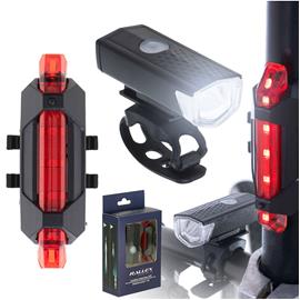 LED-pyörävalaisin taka/etu, USB-sarja