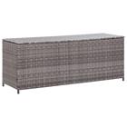 vidaXL Puutarhan säilytyslaatikko harmaa 150x50x60 cm polyrottinki, Puutarhakalusteet