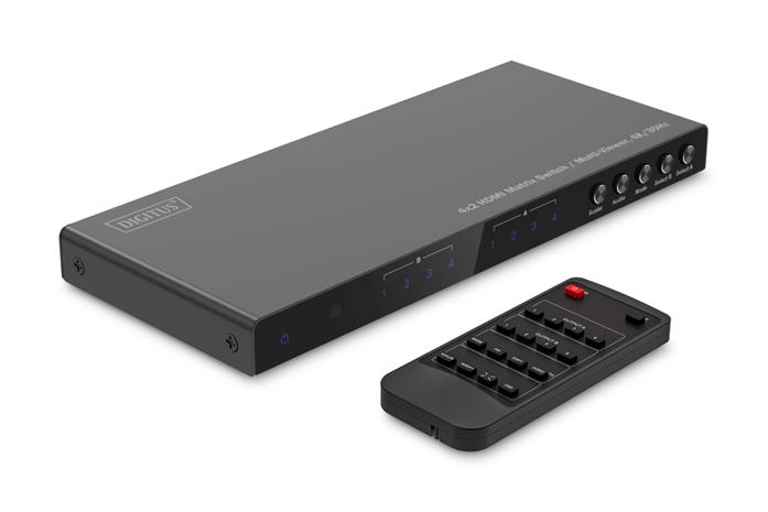 DIGITUS - video/audio switch - multi-viewer 4K/30Hz - 4 x 2