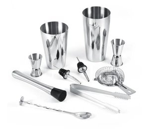 10-Osa Bartender Kit Shakerilla ja Lisävarusteilla - Barset Cocktail
