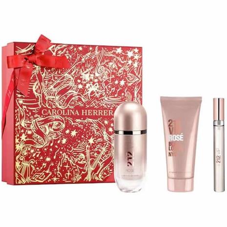 Carolina Herrera 212 Vip Rose Eau De Perfume Spray 80ml Set 3 Pieces