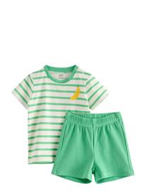 Lindex Set With Top And Shorts - Green - 86