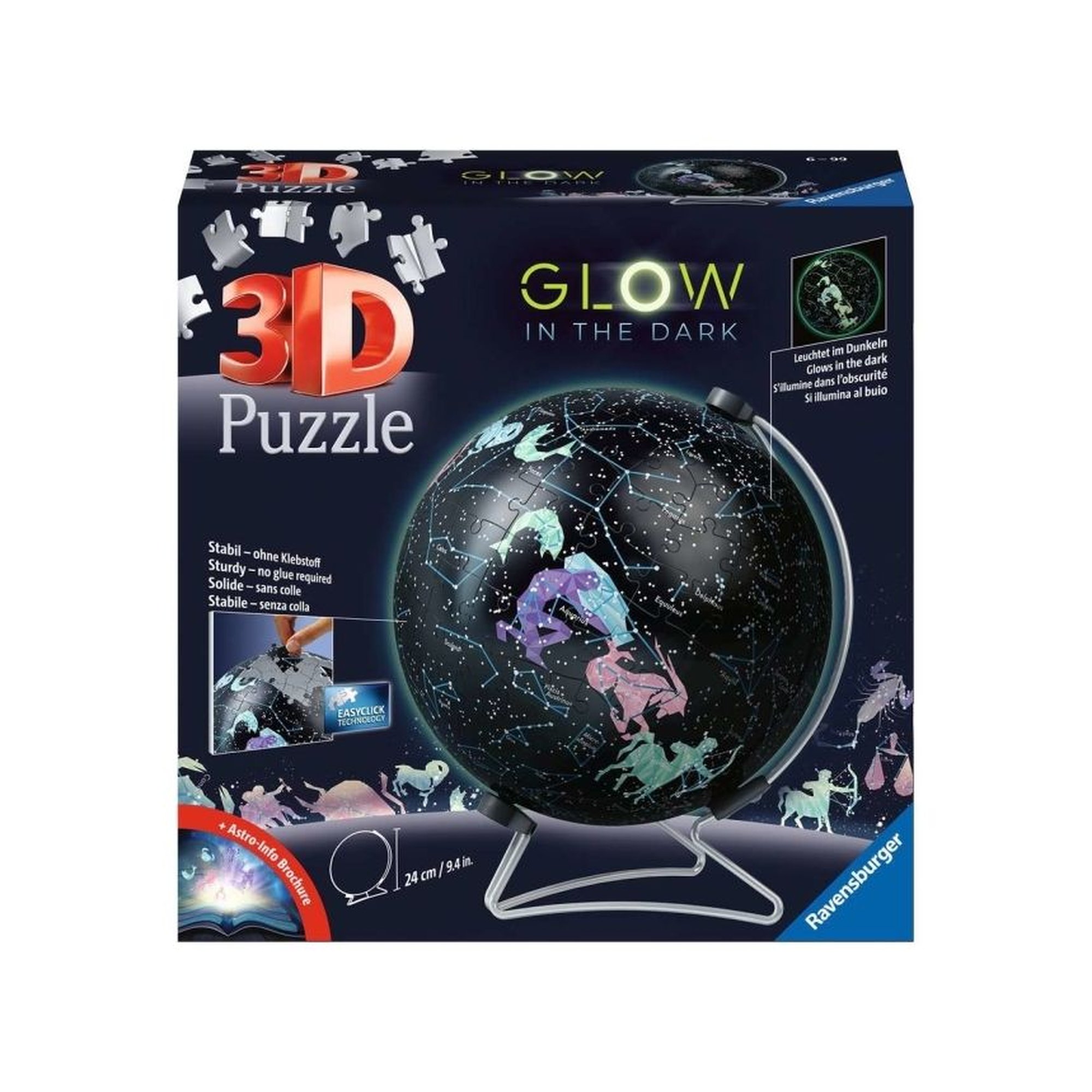 3D hehkuva pimeä tähtipallo 180p