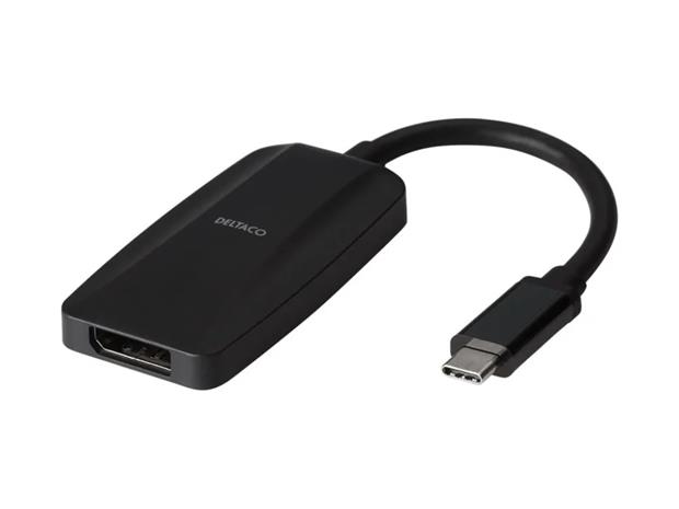 DELTACO USB-C - DP adapter USB-C ha DP ho 7680x