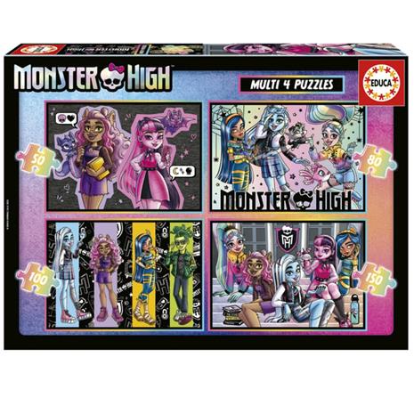 4 progressiva pussel - EDUCA - Multi 4 Monster High 50-80-100-150