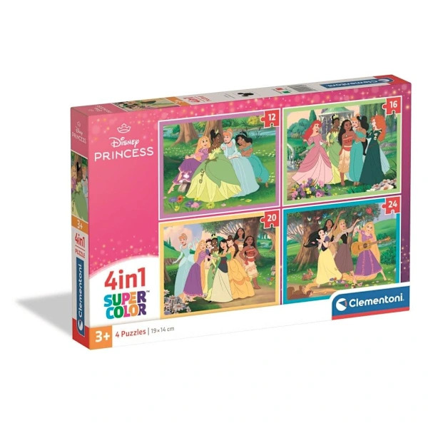 Clementoni Puzzle SuperColor 4in1 Disney Princess - yhteensä 72 palaa (21746)