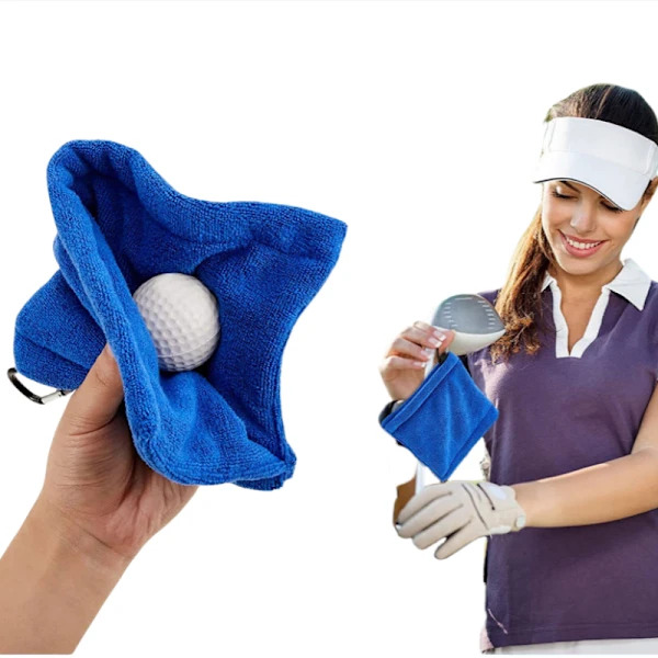 Golfpallon puhdistuspyyhe | Mikrokuituinen hunajakennokuvio Blue