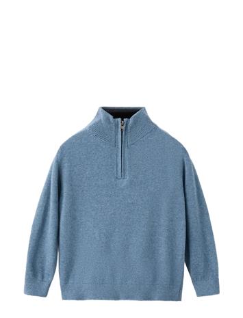 Mango Perkins-Neck Sweater - Blue - 5-6
