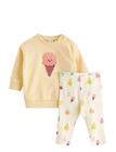 Lindex Set With Sweatshirt And Leggings - Yellow - 86