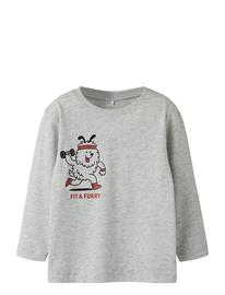 name it Nmmtiko Ls Nreg Top - Grey - 110