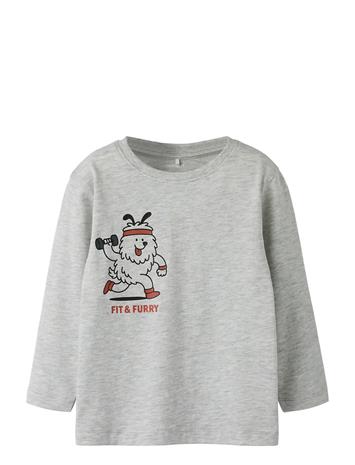 name it Nmmtiko Ls Nreg Top - Grey - 110