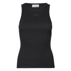 Ganni Soft Cotton Rib Tank Top - Black - XL