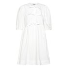 Ganni Cotton Poplin Tie String Mini Dress - White - 42
