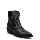 Ganni Low Shaft Embroidered Western Boot Oleatex - Black - 41