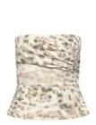 ROTATE Printed Denim Top - Cream - 40