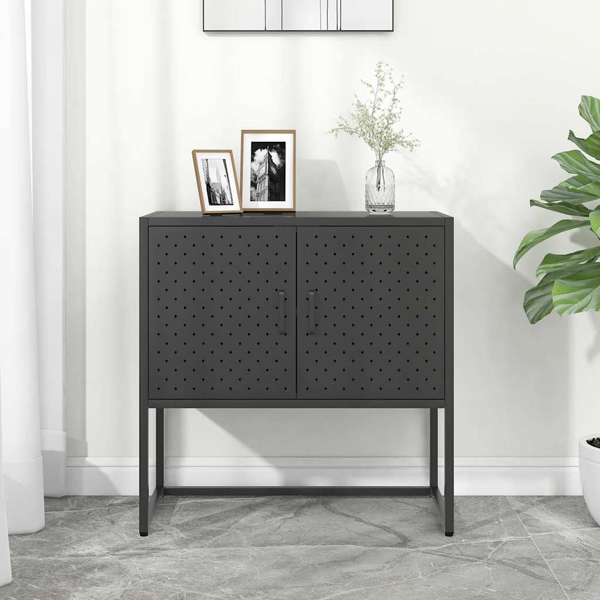 vidaXL Senkki antrasiitti 75x35x75 cm teräs