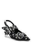 Ganni Feminine Buckle Kitten Heel Ikat Dots - Black - 41