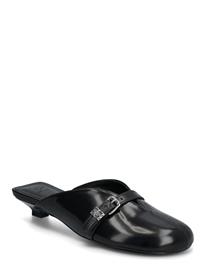 Ganni Sue Kitten Heel Mule Box Oleatex - Black - 40