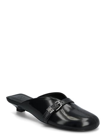 Ganni Sue Kitten Heel Mule Box Oleatex - Black - 40