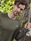 ZEBDIA Men L/S Sports Tee - Khaki green - XL