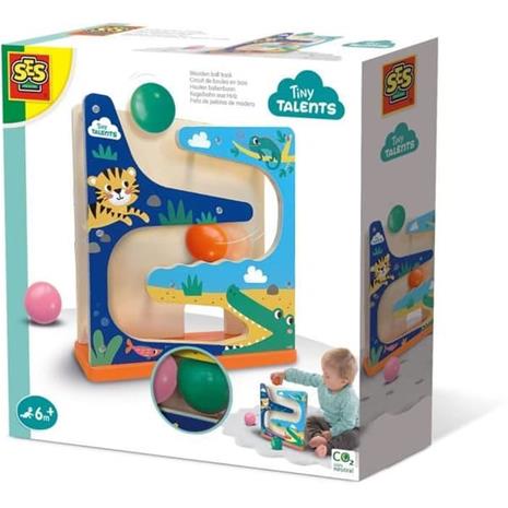 SES Tiny Talents Wooden Ball Track Crocodile
