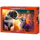 Castorland Puzzle 500 palaa Koira kissa uusi ystävä?