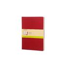 Moleskine Plain Cahier Xl - Punainen kansi (3 kpl)