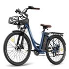 Fafrees F26 Kestävä sähkopyörä 26 tuumaa, 36V 20.3Ah, 250W 25km/h, Kaupunkisähkopyörän toimintamatka 80-200 km, Kuormitus 120kg sininen