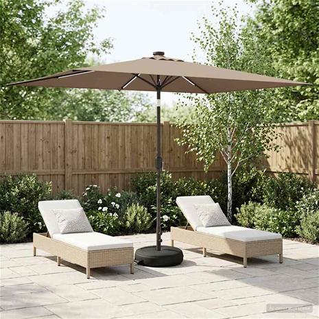 vidaXL Puutarha Parasol LED Valoilla 200 x 300 cm Polyesteri Taupe