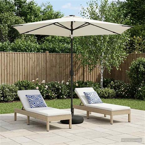 vidaXL Puutarha Parasol LED Valoilla 270 x 270 cm Polyesteri Kerma
