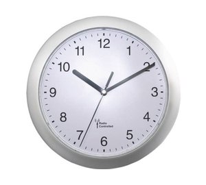 EUROTIME 56787 Radio seinäkello 25 cm x 3,8 cm hopea