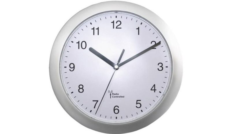 EUROTIME 56787 Radio seinäkello 25 cm x 3,8 cm hopea