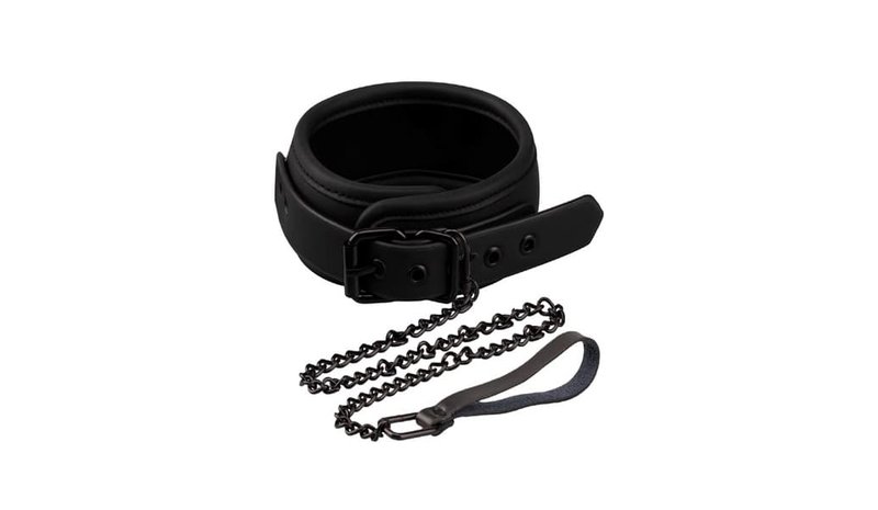 Fetish Black Shadow Collar With Leash