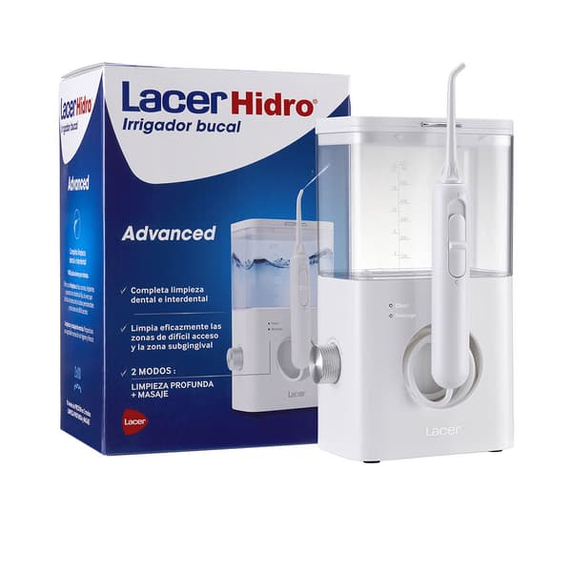 Hammashydrohuuhtelu - LACER - Hidro Advanced - Sähköinen - Akunkesto 15 min - Valkoinen