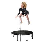 Hauki Fitness Trampoliini Indoor taitettava vihreä Ø122 cm, hiljainen rebound trampoliini korkeussäädettävällä kahvalla, Mini Trampoliini Bungees