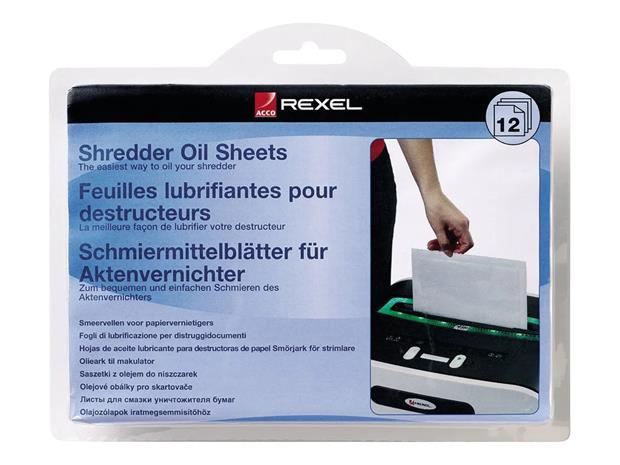 Rexel-öljyarkit paperisilppureille - (12 arkkia)