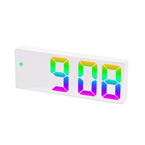 LED-kello Elektroninen digitaalinen herätyskello Värikäs työpöytäkello 12/24H - Style E