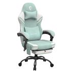 Pelituoli, kangastietokonetuoli hierovalla, työtuoli levennetyllä tyynyllä, ergonominen tuoli korkealla selkänojalla, jalkatuki 158 kg asti, vihreä