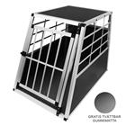 Transportbur för Husdjur Lämpad för Personbil Transport Bur Stor Aluminium Reselåda Trapetsformad Hund Katt Valp 1 Dörr GRATIS Tvättbar Plastmatta