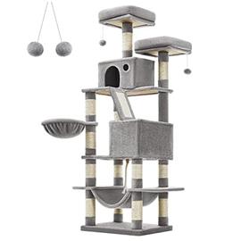 Feandrea Cat Tree - 168 cm pitkä. 5 tasoa - vaaleanharmaa