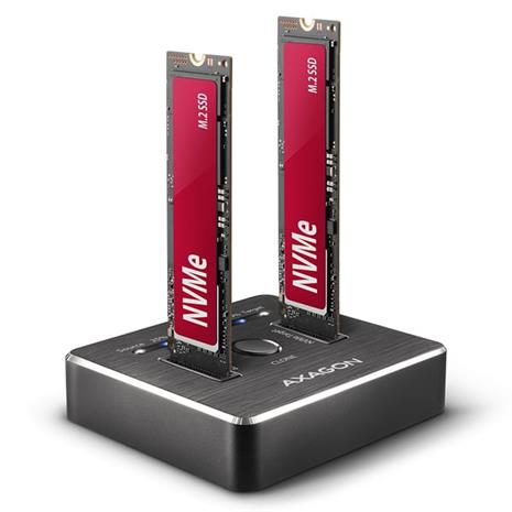 AXAGON CloneMaster USB-C 10 Gbps Dual NVMe M.2 SSD Dock