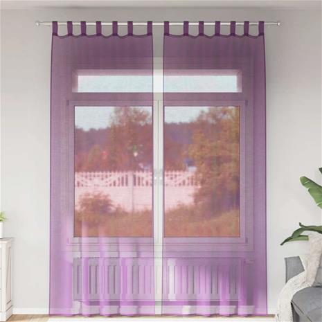 vidaXL Voile-verhot lenkeillä 2 kpl violetti 140x260 cm