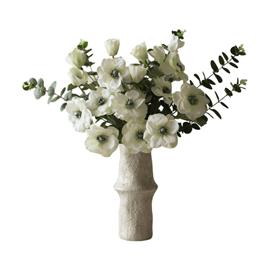 Botanä© White Satin tekokimppu Anemoni-eukalyptus 9 kpl