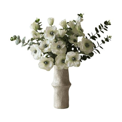 Botanä© White Satin tekokimppu Anemoni-eukalyptus 9 kpl
