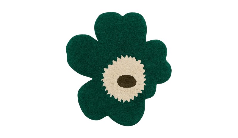 Marimekko Unikko kylpymatto 73x74 cm Emerald-off white-mole