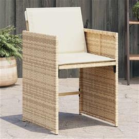 vidaXL Puutarhatuolit tyynyillä 4 kpl beige polyrottinki