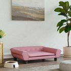 vidaXL Koiranpeti pinkki 70x48x22 cm sametti
