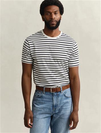 GANT Pima Stripe Ss Tshirt - Navy - XXXL