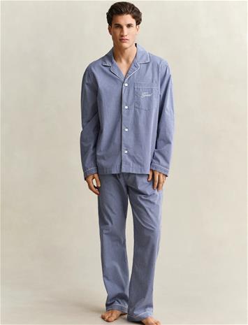 GANT Mini Gingham Poplin Pajama Set - Blue - S